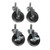 Component Hardware CSTPK-5PRS-SP1 5" Dia. Black Polyolefin Wheel Swivel Ring Stem Caster Pack