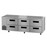 Hoshizaki ULR93B-D6 30.17 Cu. Ft. Three-Section Solid Door Stainless Steel Reach-In Steelheart Series Undercounter Refrigerator - 115 Volts