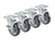 Krowne BC-138 5" Plate Casters with Brakes (Set of 4).
