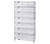 Quantum WR8-255CL 36" W x 18" D x 74" H Chrome Plated Bin Wire Shelving System