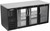 Beverage Air BB72HC-FG-PT-B 72" W Black Stainless Steel Galvanized Sub-Top 3 Sections Refrigerated Open Food Rated Back Bar Pass-Thru Storage Cabinet - 115 Volts