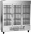 Beverage Air HBF72HC-1-G 68.43 Cu. Ft. Stainless Steel 3 Hinged Glass Doors Reach-In Horizon Series Freezer - 115 Volts