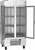 Beverage Air FB35HC-1G 35.08 Cu. Ft. Gray Stainless Steel 2-Section 2 Hinged Glass Doors Reach-In Vista Freezer - 115 Volts