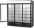 Beverage Air MMRR72HC-1-B-BW 75" W Black Reach-In Three-Section Glass Door MarketMax Dual Temp Merchandiser - 115 Volts