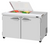 Turbo Air PST-48-08S-N-FCL 15 Cu. Ft. Two-Section Two Door PRO Series Sandwich or Salad Prep Work Station with Flat Clear Lid - 115 Volts