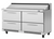 Turbo Air PST-60-D4-FB-N 14.8 Cu. Ft. Two-Section Four Drawer PRO Series Sandwich or Salad Prep Table - 115 Volts