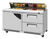 Turbo Air TST-60SD-D2R(L)-FB-N 14.8 Cu. Ft. Two-Section One Door and Two Drawer Super Deluxe Sandwich or Salad Unit - 115 Volts