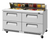 Turbo Air TST-60SD-D4-FB-N 14.8 Cu. Ft. Two-Section and Four Drawer Super Deluxe Series Undercounter Refrigerator - 115 Volts
