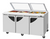 Turbo Air TST-72SD-N-GL 19 Cu. Ft. Three-Section Three Door Super Deluxe Sandwich or Salad Unit with Glass Lid - 115 Volts