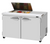 Turbo Air PST-48-08S-N-FL 15 Cu. Ft. Two-Section Two Door PRO Series Sandwich or Salad Prep Work Station with Flat Lid - 115 Volts