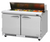 Turbo Air PST-48-FB-N 11.1 Cu. Ft. Two-Section Two Door PRO Series Sandwich or Salad Prep Table - 115 Volts