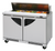 Turbo Air TST-48SD-FB-N 11.1 Cu. Ft. Two-Section Two Door Super Deluxe Sandwich or Salad Unit - 115 Volts