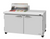 Turbo Air PST-60-08S-N-CL 16 Cu. Ft. Two-Section Two Door PRO Series Sandwich or Salad Prep Work Station Clear Lid - 115 Volts