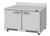 Turbo Air PWR-48-FB-N 9.8 Cu. Ft. Stainless Steel 2 Hinged Solid Doors with Locks PRO Series Worktop Refrigerator - 115 Volts