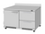 Turbo Air PWR-48-D2R(L)-FB-N 9.8 Cu. Ft. Stainless Steel 1 Door with 2 Drawers PRO Series Worktop Refrigerator - 115 Volts