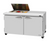 Turbo Air PST-60-08S-N-FL 16 Cu. Ft. Two-Section Two Door PRO Series Sandwich or Salad Prep Work Station with Flat Lid - 115 Volts