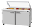 Turbo Air PST-60-N-GL 16 Cu. Ft. Two-Section Two Door PRO Series Sandwich or Salad Prep Table with Glass Lid - 115 Volts