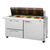 Turbo Air PST-60-24-D2R(L)-N 17 Cu. Ft. Two-Section Stainless Steel PRO Series Mega Top Sandwich or Salad Prep Table - 115 Volts