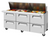 Turbo Air TST-72SD-30-D6-N 23 Cu. Ft. Three-Section Stainless Steel Super Deluxe Sandwich or Salad Mega Top Unit - 115 Volts