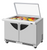 Turbo Air TST-48SD-18-FB-N-GL 11.1 Cu. Ft. Two-Section Stainless Steel Super Deluxe Sandwich or Salad Mega Top Unit with Glass Lid - 115 Volts