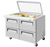 Turbo Air TST-48SD-18-D4-N-GL 15 Cu. Ft. Two-Section Stainless Steel Super Deluxe Sandwich or Salad Mega Top Unit with Glass Lid - 115 Volts