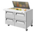 Turbo Air TST-48SD-18-D4-N-FL 15 Cu. Ft. Two-Section Stainless Steel Super Deluxe Sandwich or Salad Mega Top Unit with Flat Lid - 115 Volts