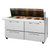 Turbo Air PST-60-24-D4-N 19 Cu. Ft. Two-Section Stainless Steel PRO Series Mega Top Sandwich or Salad Prep Table - 115 Volts