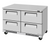 Turbo Air TUR-48SD-D4-FB-N 11.1 Cu. Ft. Stainless Steel Solid Super Deluxe Series Undercounter Refrigerator - 115 Volts