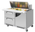 Turbo Air TST-48SD-18-D2R(L)-FB-N 11.1 Cu. Ft. Two-Section Stainless Steel Super Deluxe Sandwich or Salad Mega Top Unit - 115 Volts