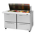 Turbo Air PST-48-18-D4-N 15 Cu. Ft. Two-Section Stainless Steel PRO Series Mega Top Sandwich or Salad Prep Table - 115 Volts