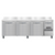 Continental Refrigerator RA93SNBS 25.6 Cu. Ft. Stainless Steel 4 Doors Refrigerated Base Shallow Depth Worktop Unit with 6" Backsplash - 115 Volts