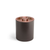 FOH RIB076BRL21 2 Qt. Brown Faux Leather Round Ice Bucket with Lid