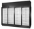 True TRM4L-YN-BLK-WHT-1BLKRRRR-4 127.5" W Black Aluminum 4 Sections Refrigerated Merchandiser - 208-240 Volts