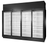 True TRM4L-NY-BLK-WHT-1BLKLLLL-4 127.5" W Black Aluminum 4 Sections Refrigerated Merchandiser - 208-240 Volts