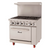 Migali C-RO6B-LP 36" W Stainless Steel Liquid Propane Competitor Series Range - 219,000 BTU