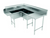 Advance Tabco DTC-3-K20-96L 95" L Stainless Steel 16 Gauge Corner Dishtable with 3-Compartment Sink