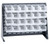 Quantum QBR-2721-220-24CL 27.75" L x 8" W x 21" H Gray Enamel 16 Ga. Steel with 24 Clear Bins Bench Rack