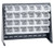 Quantum QBR-2721-210-24CL 27.75" L x 8" W x 21" H Gray Enamel 16 Ga. Steel with 24 Clear Bins Bench Rack
