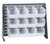 Quantum QBR-2721-230-12CL 27.75" L x 8" W x 21" H Gray Enamel 16 Ga. Steel with 24 Clear Bins Bench Rack