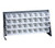 Quantum QBR-3619-220-32CL 36" L x 8" W x 19" H Gray Enamel 16 Ga. Steel with 32 Clear Bins Bench Rack