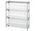 Quantum WR4-39-1236-801CL 36" W x 12" D x 39" H Chrome Plated Finish Bin Wire Shelving Center
