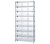 Quantum WR9-209CL 36" W x 12" D x 74" H Chrome Plated Finish Bin Wire Shelving System