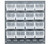 Quantum QLP-1819-220-16CL 18" L x 11" D x 19" H Gray Enamel Heavy Duty 16 Ga. Steel with 16 Clear Bins Louvered Panel