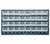 Quantum QLP-3619-210-32CL 36" L x 6" D x 19" H Gray Enamel Heavy Duty 16 Ga. Steel with 32 Clear Bins Louvered Panel