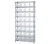 Quantum WR9-207CL 36" W x 12" D x 74" H Chrome Plated Finish Bin Wire Shelving System