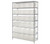 Quantum WR9-92060CL 48" W x 18" D x 74" H Chrome Plated Finish Bin Wire Shelving System