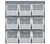 Quantum QLP-1819-230-9CL 18" L x 19" H Gray Enamel Heavy Duty 16 Ga. Steel with 9 Clear Bins Louvered Panel