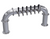 Krowne KPTP-6S 6 Faucets Stainless Steel Countertop Krowne Pass Through Pipe Tower