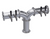 Krowne KPY-4S 4 Faucets Stainless Steel Countertop Krowne Pipe Y-Tower