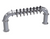 Krowne KPTP-8S 8 Faucets Stainless Steel Countertop Krowne Pass Through Pipe Tower